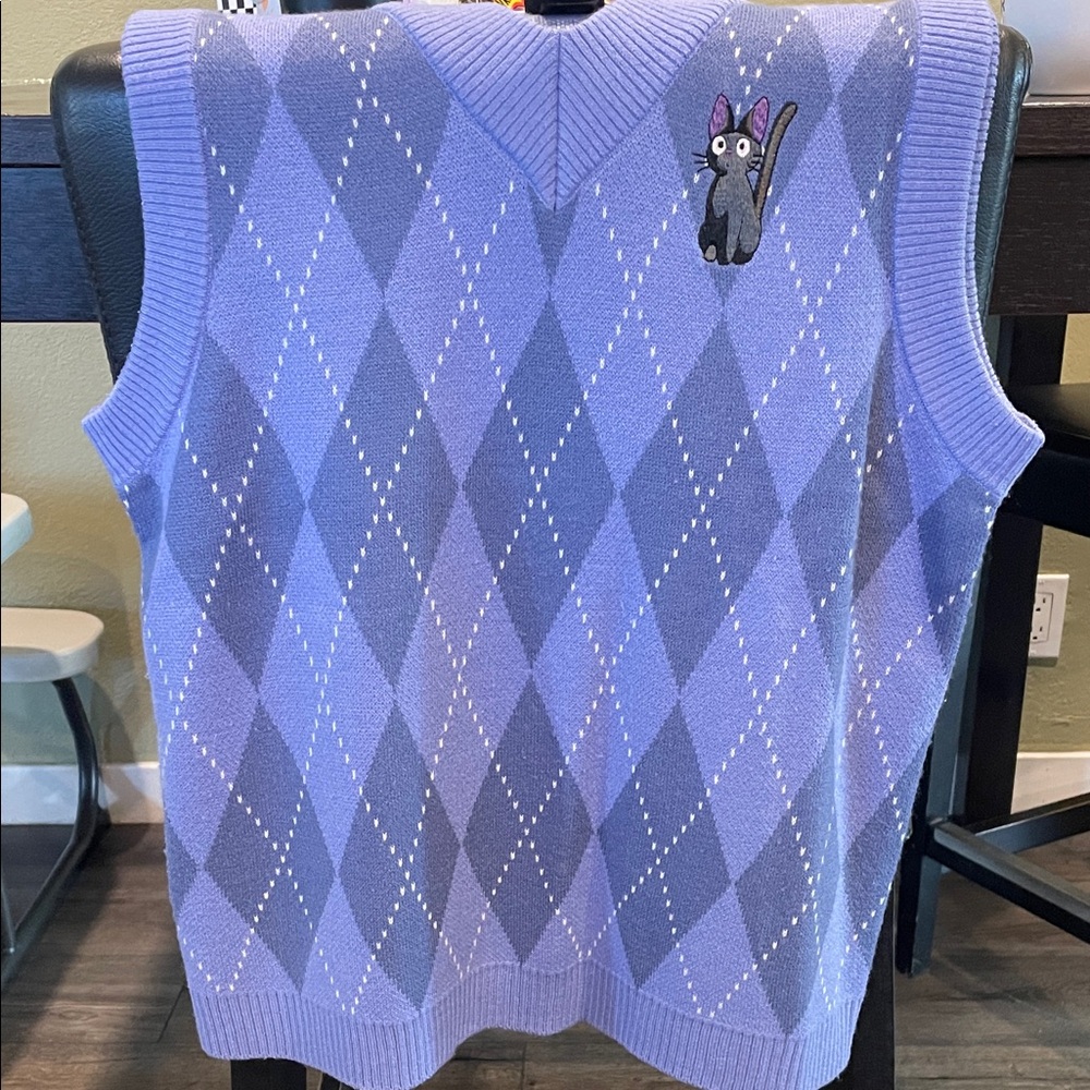 Purple Argyle V-Neck Sweater Vest - Picture 3 of 3